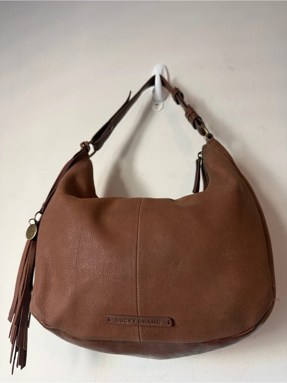 Lucky Brand Vintage Hobo Slouchy soft leatherChestnut Pebbled Leather Hobo bag